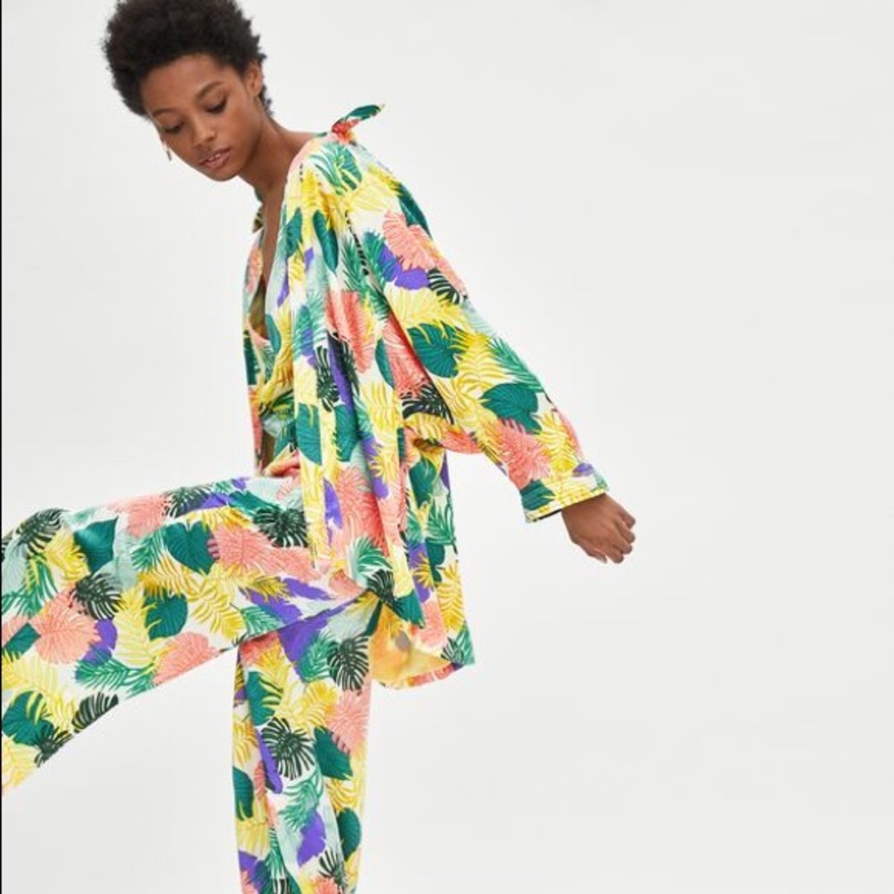 Zara Tropical Print Kimono S/M